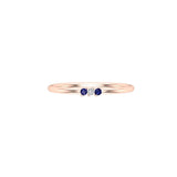 Solid Gold Sapphire and Diamond Thin Stacking Ring