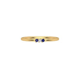 Solid Gold Sapphire and Diamond Thin Stacking Ring
