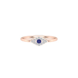 Solid Gold Sapphire Diamond Evil Eye Ring