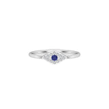 Solid Gold Sapphire Diamond Evil Eye Ring