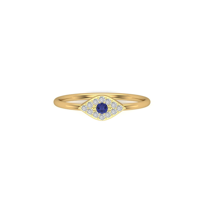 Sapphire Diamond Evil Eye Ring
