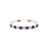 Solid Gold Sapphire Diamond Band