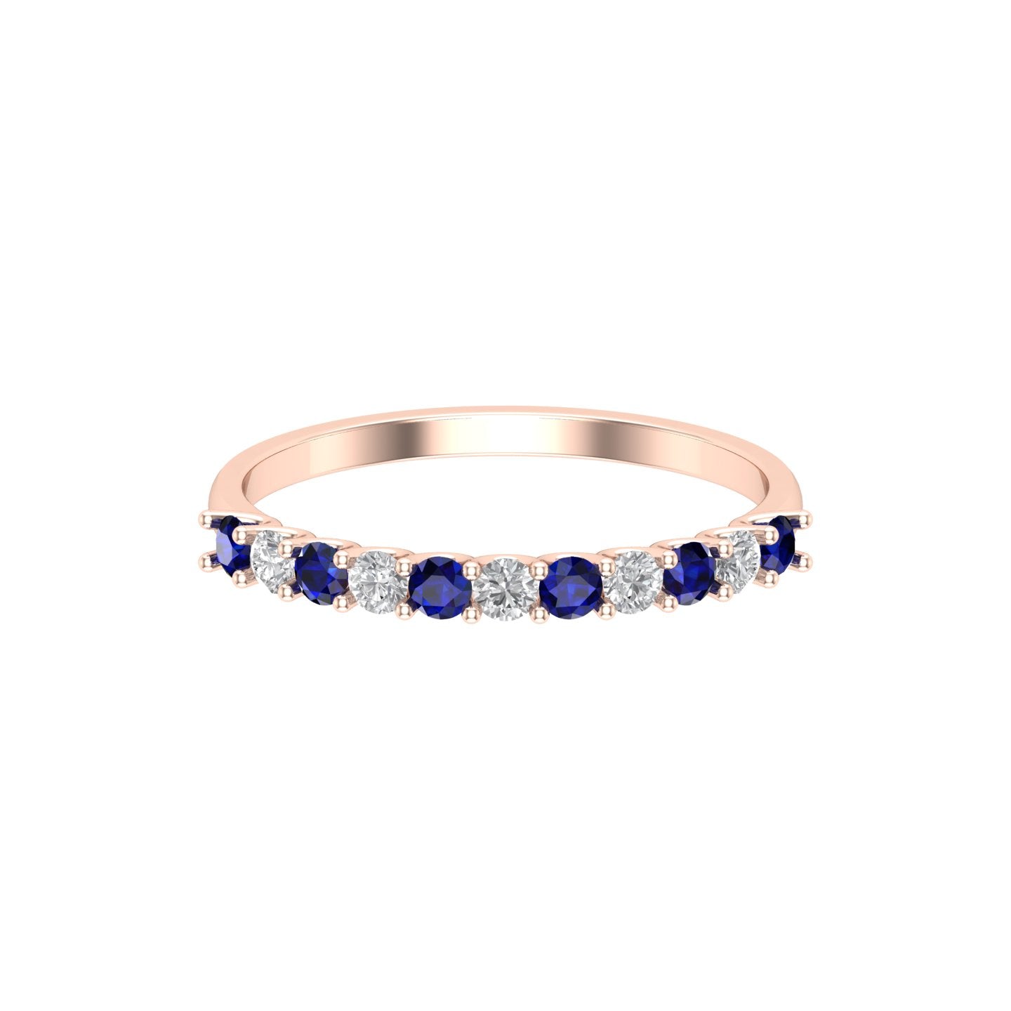 Solid Gold Sapphire Diamond Band