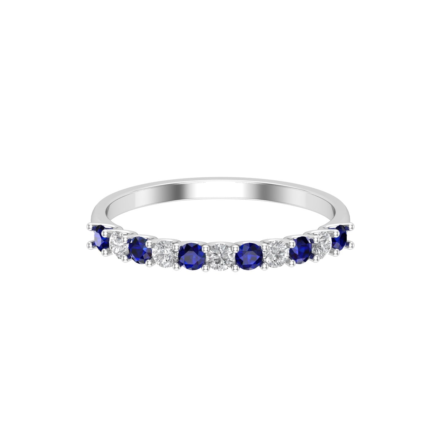 Solid Gold Sapphire Diamond Band