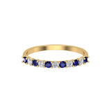 Solid Gold Sapphire Diamond Band