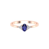 Solid Gold Sapphire Diamond Minimal Ring