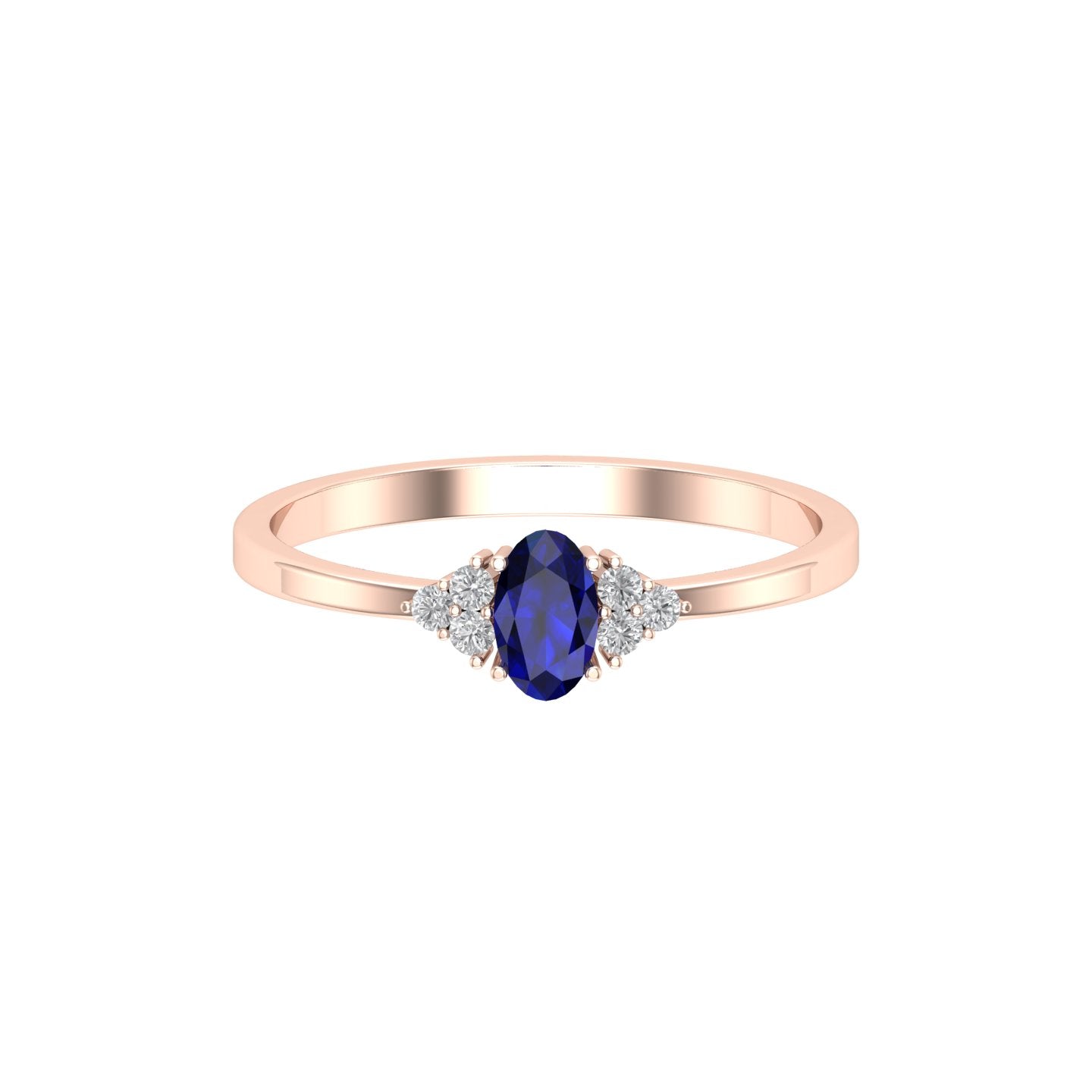Solid Gold Sapphire Diamond Minimal Ring