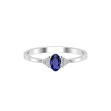 Solid Gold Sapphire Diamond Minimal Ring