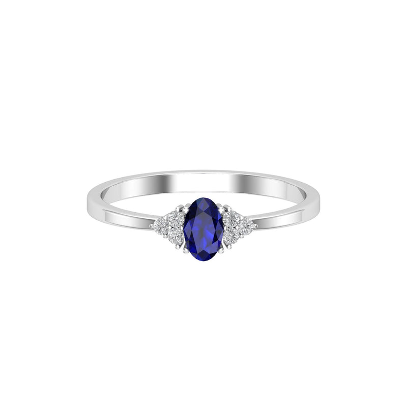 Sapphire Diamond Minimal Engagement Ring