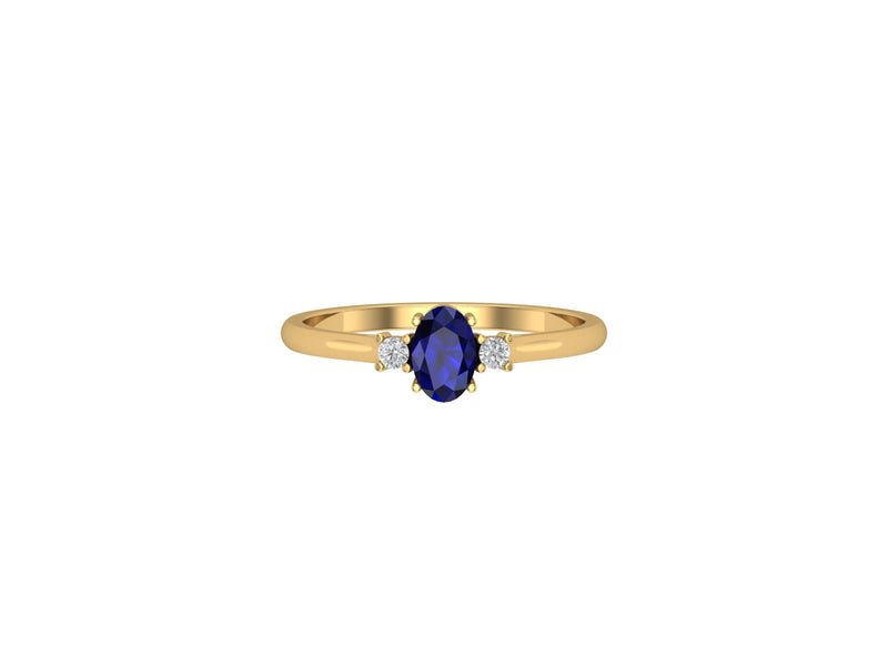 Sapphire Diamond Oval Stacking Ring