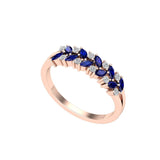 Solid Gold Sapphire Diamond Marquise Ring