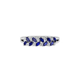 Solid Gold Sapphire Diamond Marquise Ring
