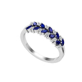 Solid Gold Sapphire Diamond Marquise Ring