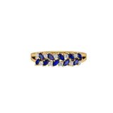 Solid Gold Sapphire Diamond Marquise Ring
