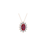 Solid Gold Ruby and Diamond Statement Necklace
