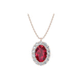 Solid Gold Diamond and Ruby Statement Necklace