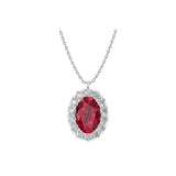 Solid Gold Diamond and Ruby Statement Necklace