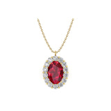 Solid Gold Diamond and Ruby Statement Necklace
