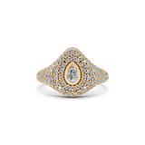 Pavè Shield Signet Ring