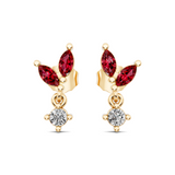 Ruby Marquise Drop Studs