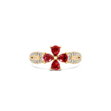 Floral Ruby Cluster Ring