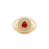 Scarlet Halo Signet Ring