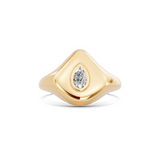 Shield Solitaire Signet Ring
