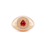 Scarlet Halo Signet Ring