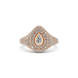 Pavè Shield Signet Ring
