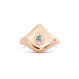 Shield Solitaire Signet Ring