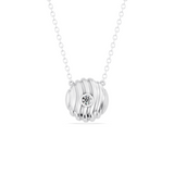 Fluted Bezel Diamond Pendant