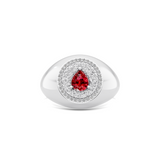 Scarlet Halo Signet Ring