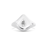 Shield Solitaire Signet Ring