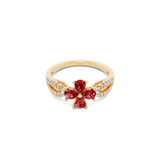 Floral Ruby Cluster Ring