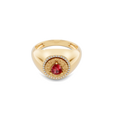 Scarlet Halo Signet Ring