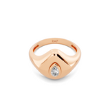 Shield Solitaire Signet Ring