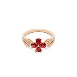 Floral Ruby Cluster Ring