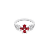 Floral Ruby Cluster Ring