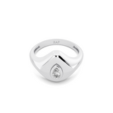Shield Solitaire Signet Ring