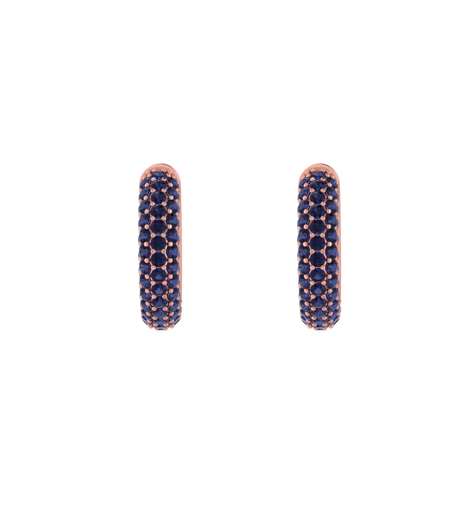 Solid Gold Pave Sapphire Ear Cuff - Single
