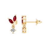 Ruby Marquise Drop Studs