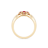 Floral Ruby Cluster Ring