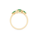 Emerald Pear Cluster Ring