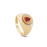 Scarlet Halo Signet Ring