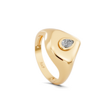 Shield Solitaire Signet Ring