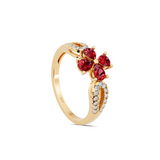 Floral Ruby Cluster Ring