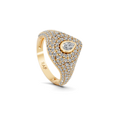 Pavè Shield Signet Ring