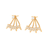 Solid Gold Diamond Jacket Stud Earrings