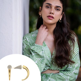 Solid Gold Diamond Horn Earring - Single