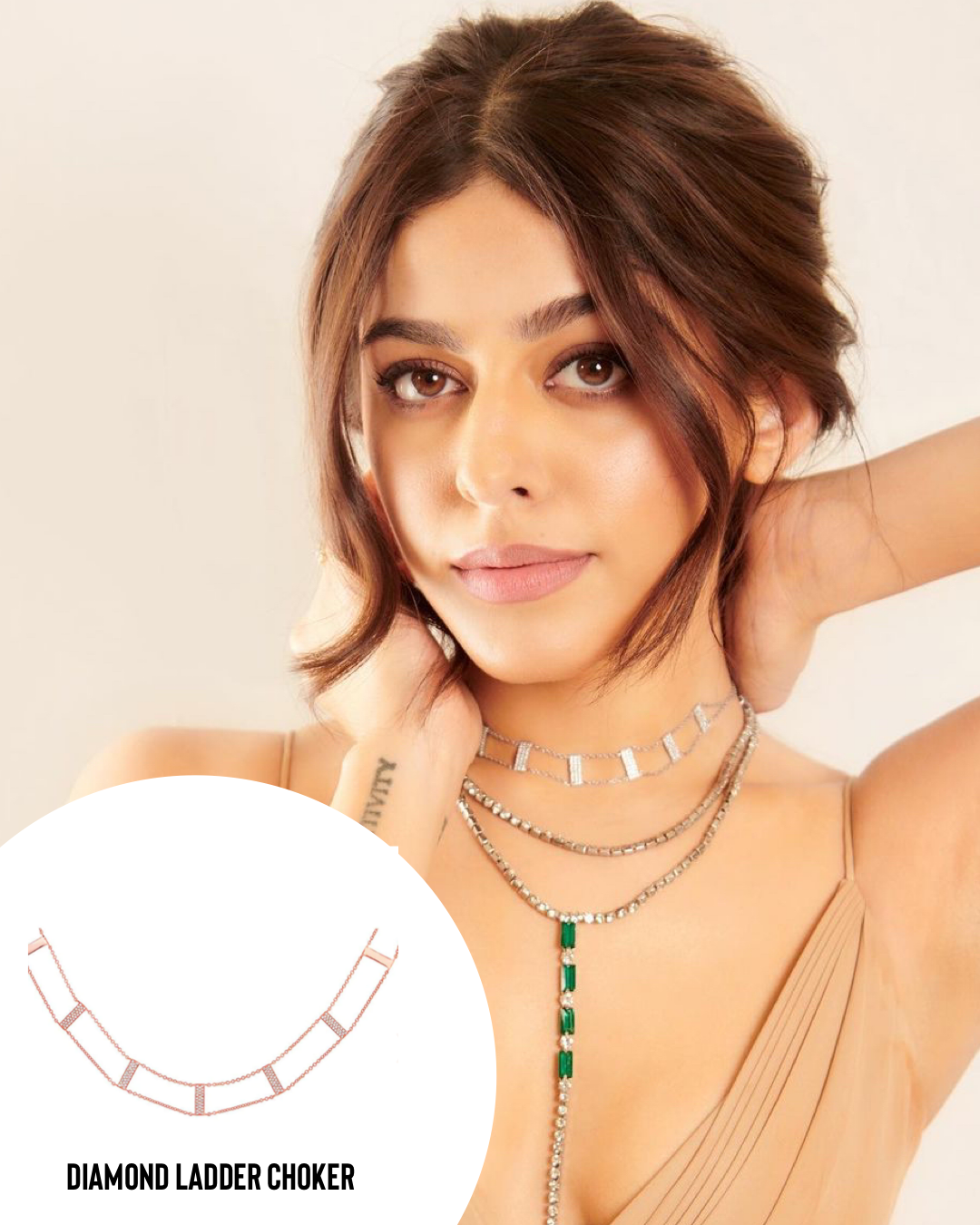 Solid Gold Diamond Ladder Choker Raf The Label Solid gold diamond ladder choker raf the label